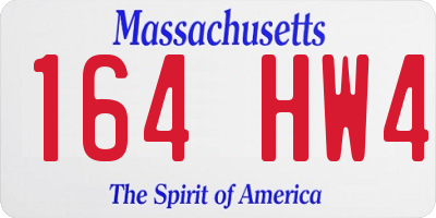 MA license plate 164HW4