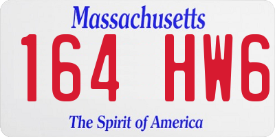 MA license plate 164HW6
