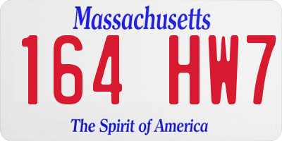 MA license plate 164HW7