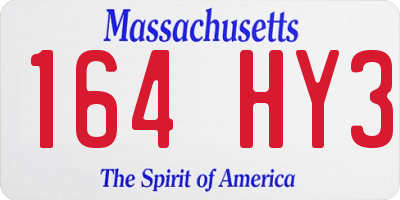 MA license plate 164HY3