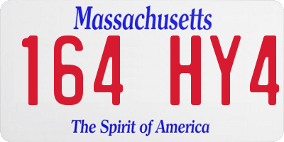 MA license plate 164HY4