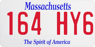MA license plate 164HY6
