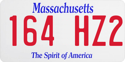 MA license plate 164HZ2
