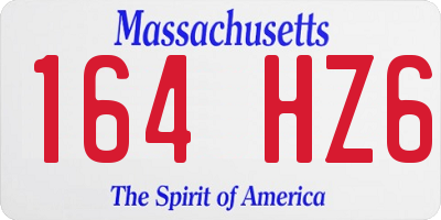 MA license plate 164HZ6