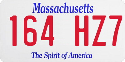 MA license plate 164HZ7