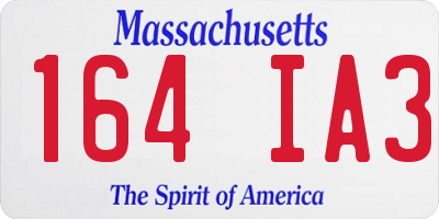 MA license plate 164IA3