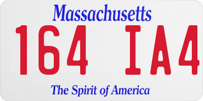 MA license plate 164IA4