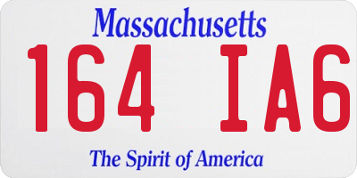 MA license plate 164IA6