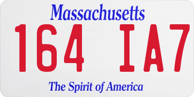 MA license plate 164IA7
