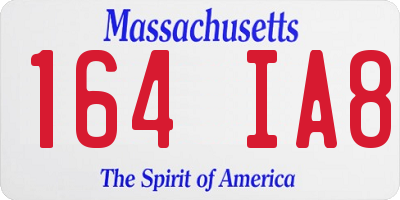 MA license plate 164IA8