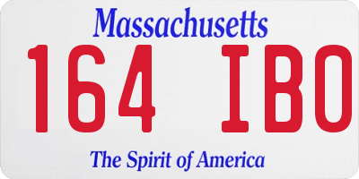 MA license plate 164IB0