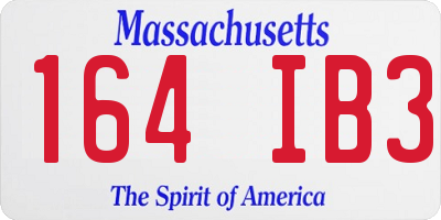 MA license plate 164IB3