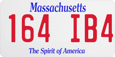 MA license plate 164IB4
