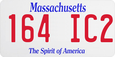 MA license plate 164IC2