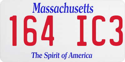 MA license plate 164IC3
