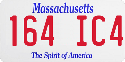MA license plate 164IC4