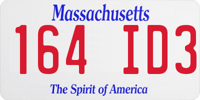 MA license plate 164ID3