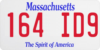 MA license plate 164ID9