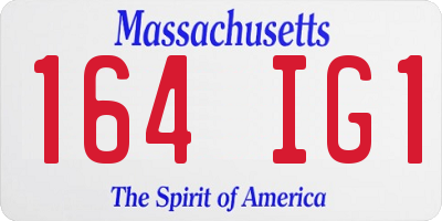 MA license plate 164IG1