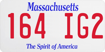 MA license plate 164IG2
