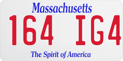 MA license plate 164IG4