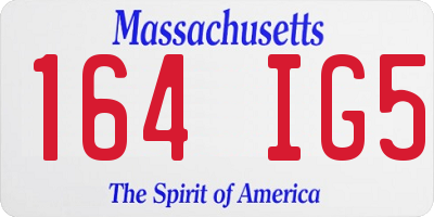 MA license plate 164IG5