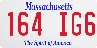 MA license plate 164IG6