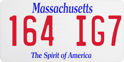 MA license plate 164IG7