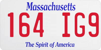 MA license plate 164IG9