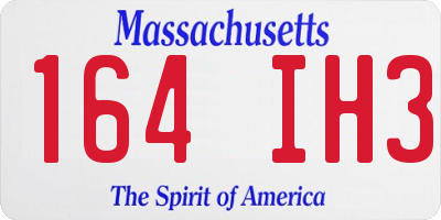 MA license plate 164IH3