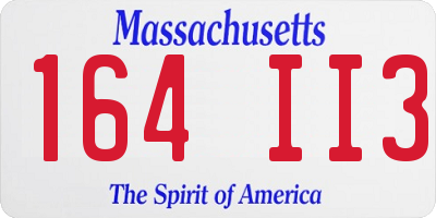 MA license plate 164II3