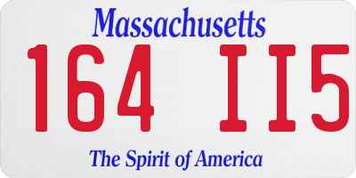 MA license plate 164II5