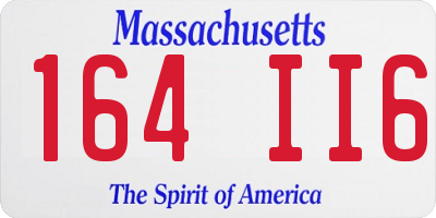 MA license plate 164II6