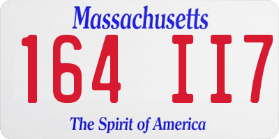 MA license plate 164II7
