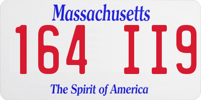MA license plate 164II9