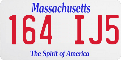 MA license plate 164IJ5
