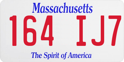 MA license plate 164IJ7