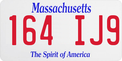 MA license plate 164IJ9