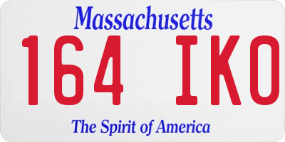 MA license plate 164IK0