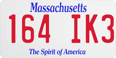 MA license plate 164IK3