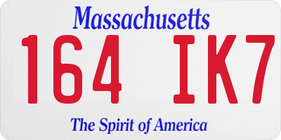 MA license plate 164IK7