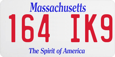 MA license plate 164IK9