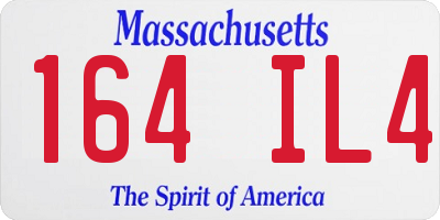 MA license plate 164IL4