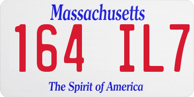 MA license plate 164IL7
