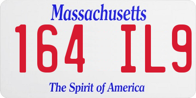 MA license plate 164IL9
