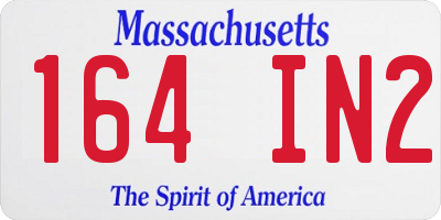 MA license plate 164IN2