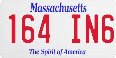 MA license plate 164IN6