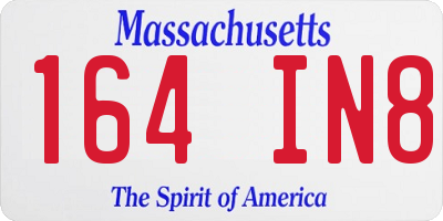 MA license plate 164IN8