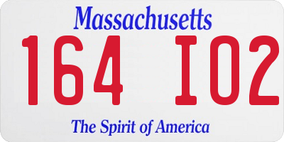 MA license plate 164IO2