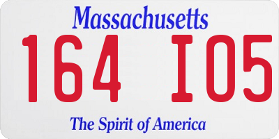 MA license plate 164IO5